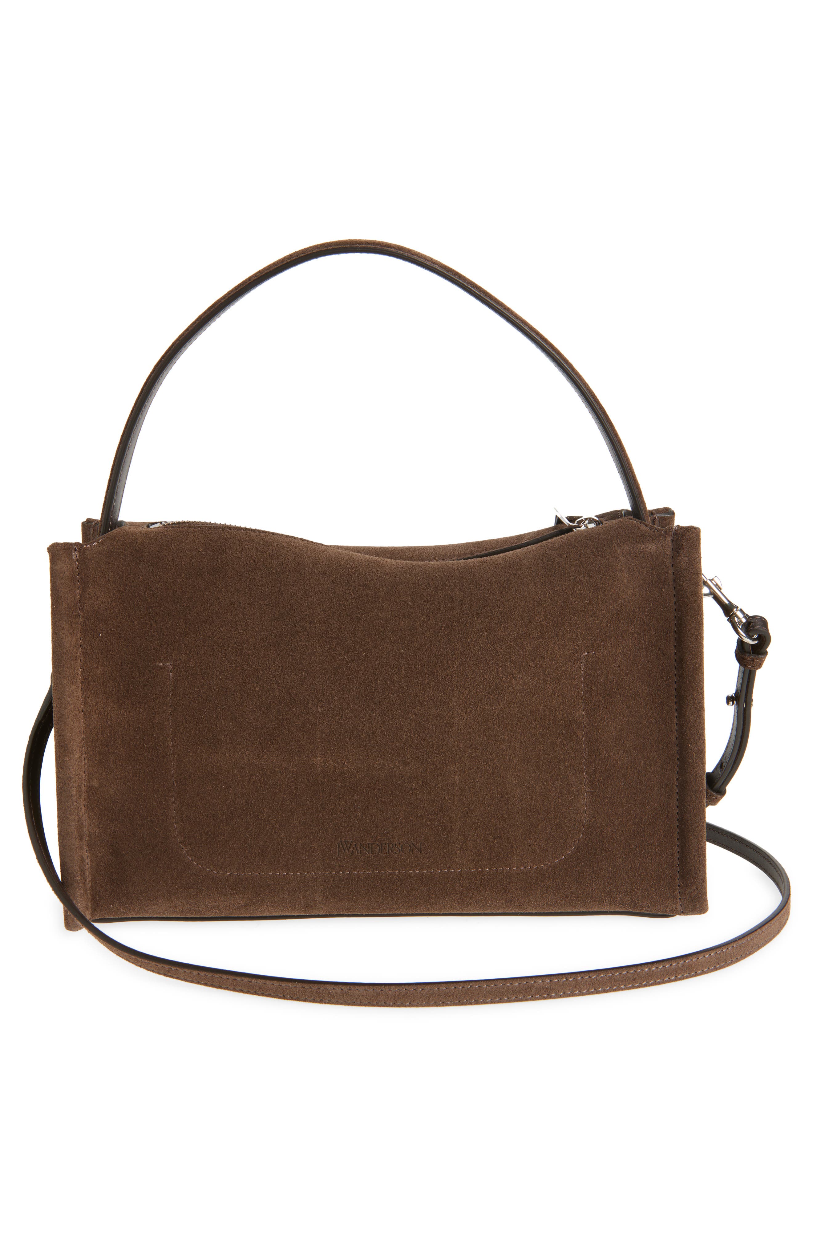 JW Anderson Loafer Suede Top Handle Bag, Alternate, color, 600 Brown