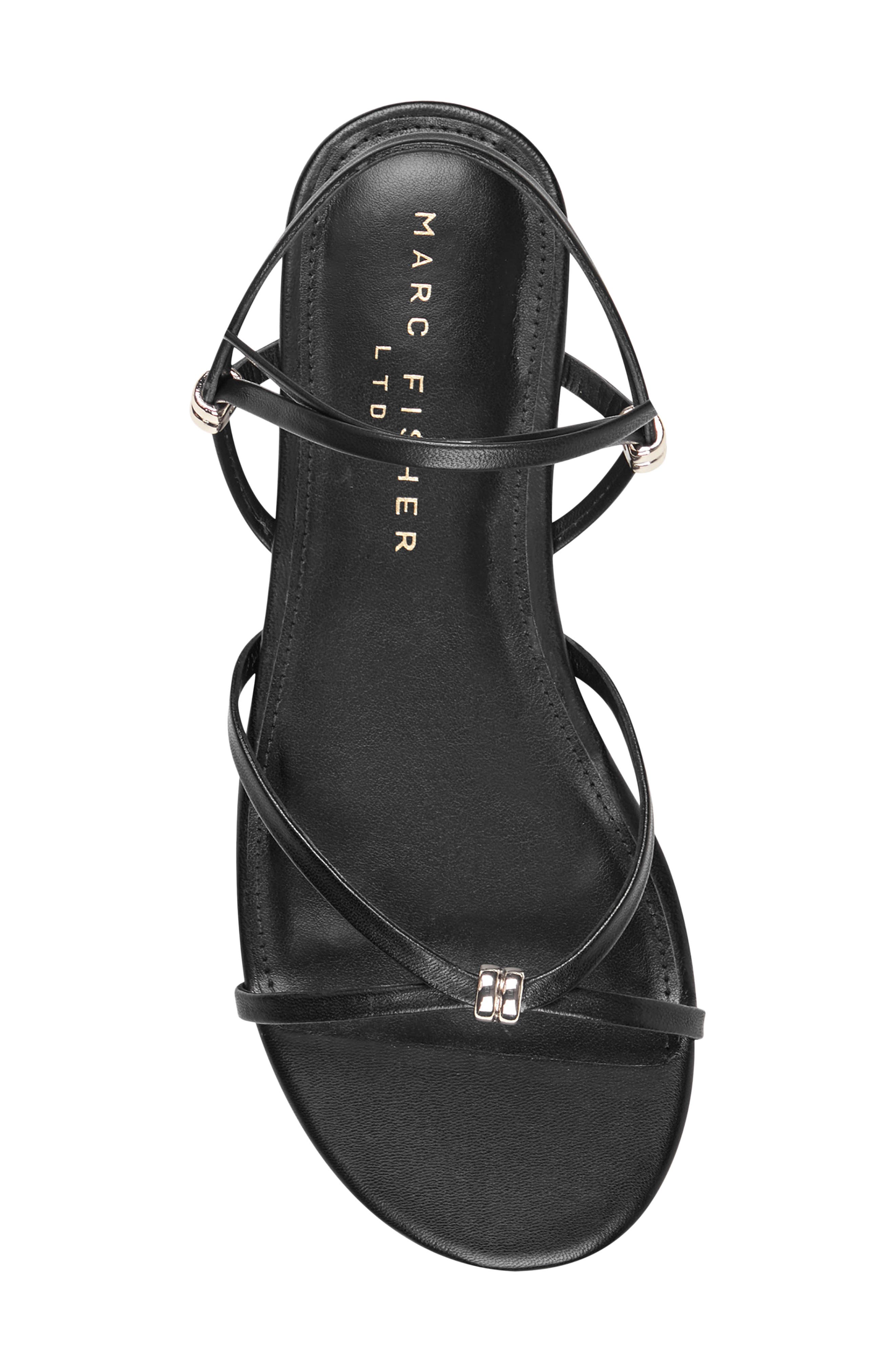 Marc Fisher LTD Este Ankle Wrap Sandal, Alternate, color, Black