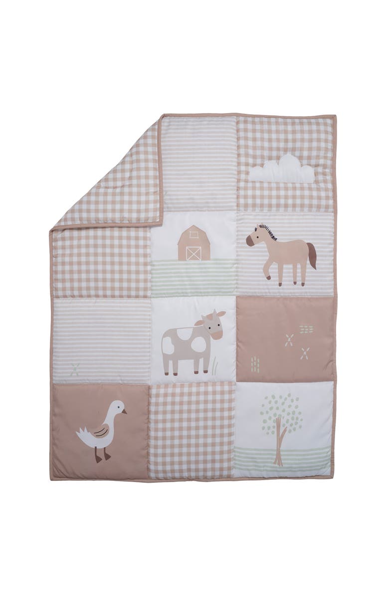 Bedtime Originals Farmyard Friends 3-Piece Infant Baby Nursery Crib Bedding Set, Alternate, color, Cream