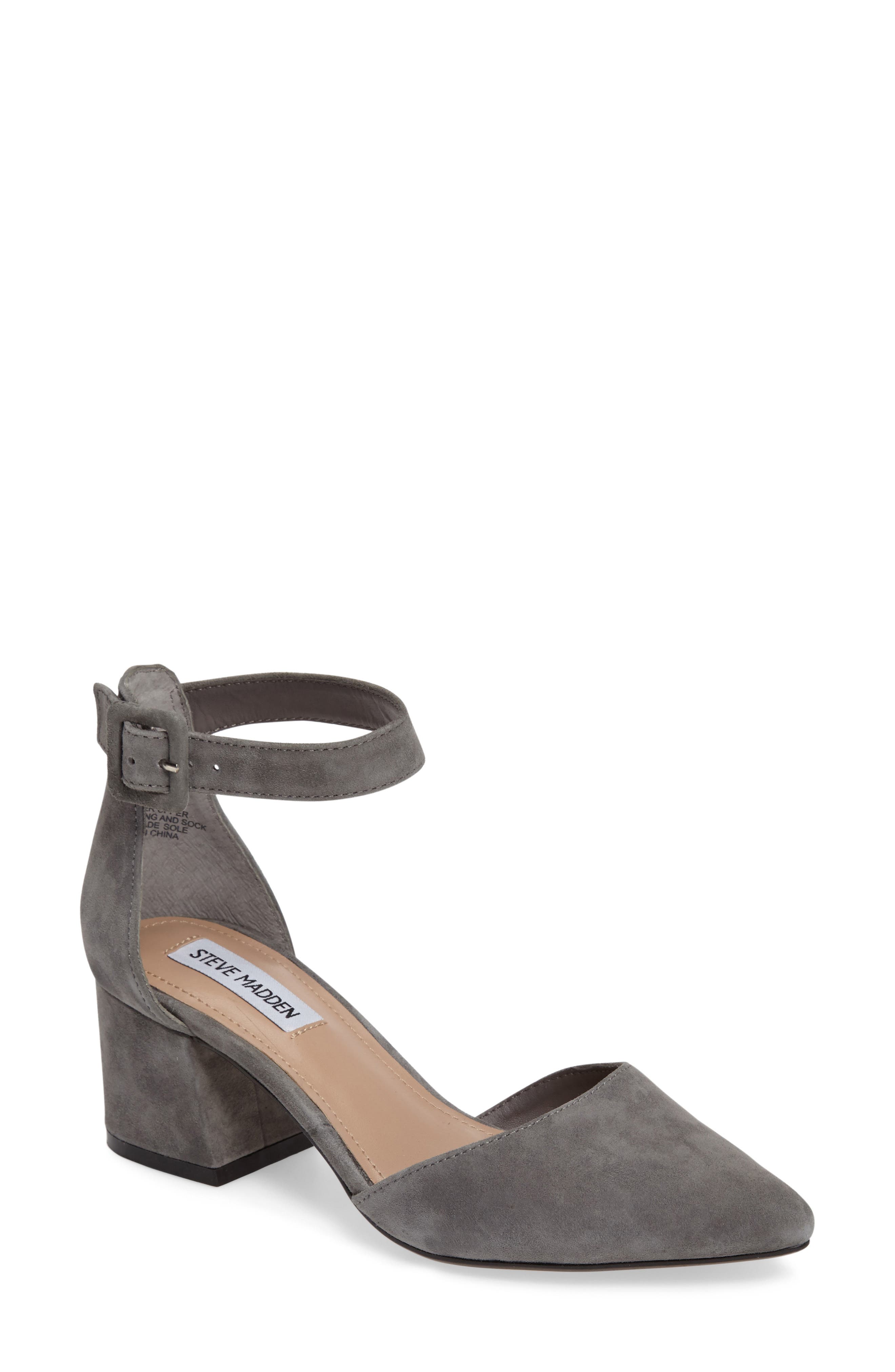Dainna d'Orsay Ankle Strap Pump, Main, color, GREY SUEDE