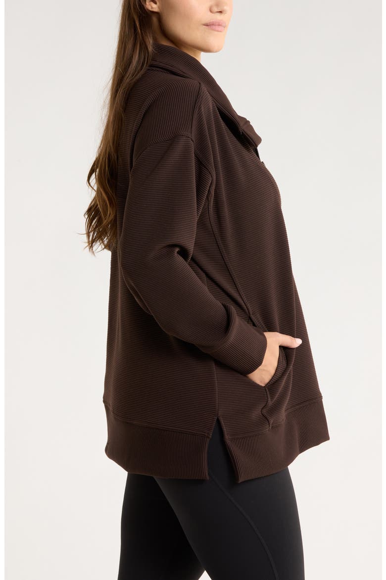 Kickback Ottoman Half Zip Tunic, Alternate, color, BROWN MOLE