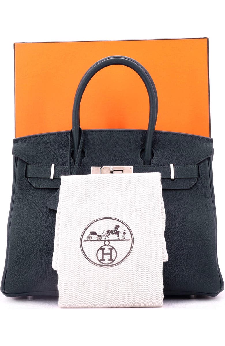 Pre-Owned Hermes Birkin Handbag Green Togo with Palladium Hardware 30, Alternate, color,