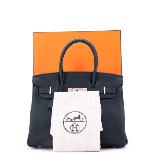 Pre-owned Hermes Hermes Birkin Handbag Green Togo With Palladium Hardware 30