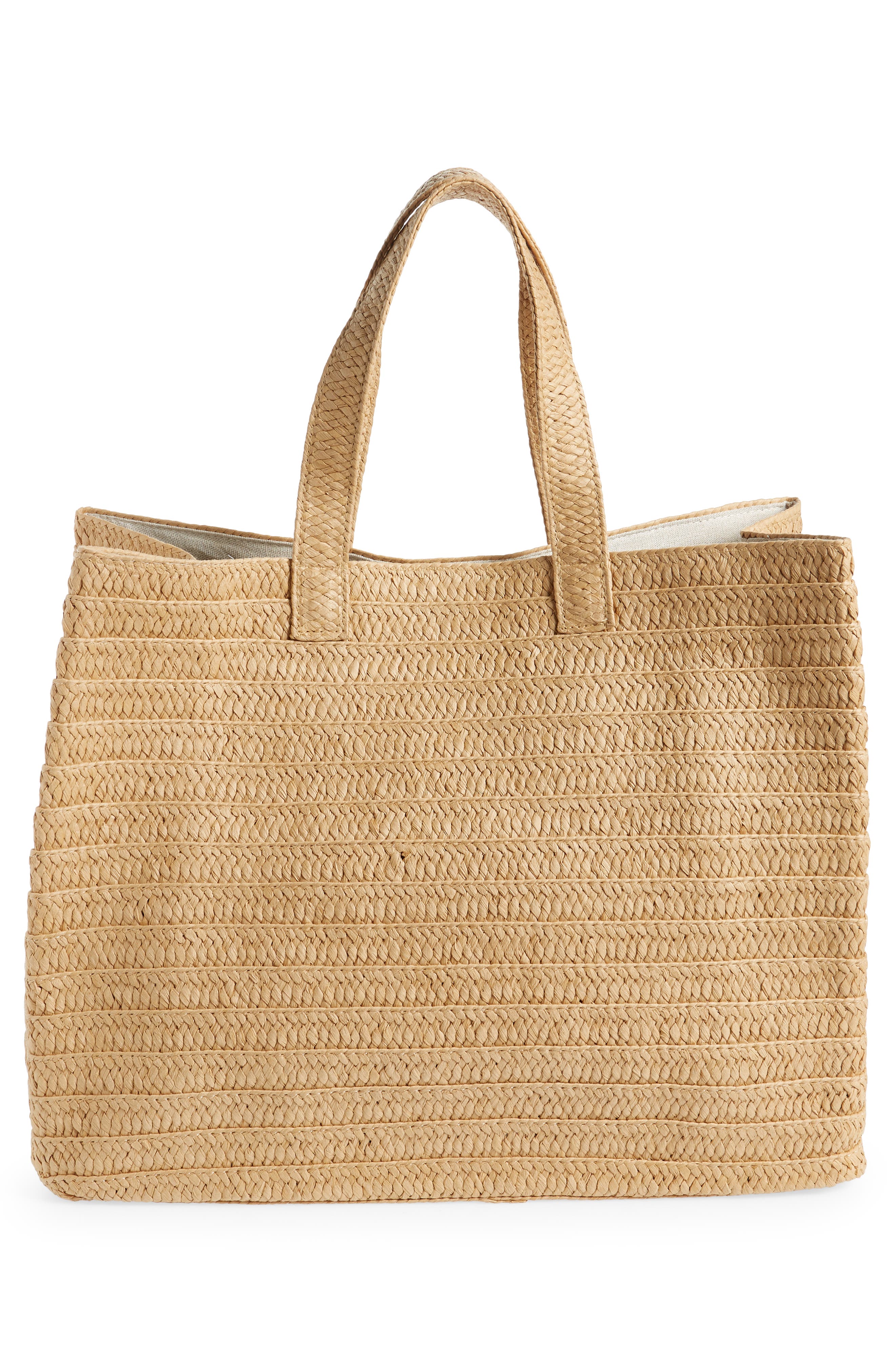 BTB Los Angeles Sunrise, Suntan, Sunset Raffia Tote, Alternate, color, 