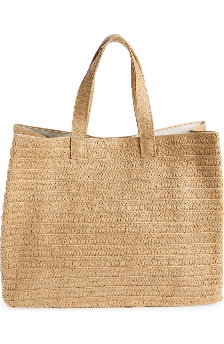 BTB Los Angeles Sunrise, Suntan, Sunset Raffia Tote, Alternate, color,