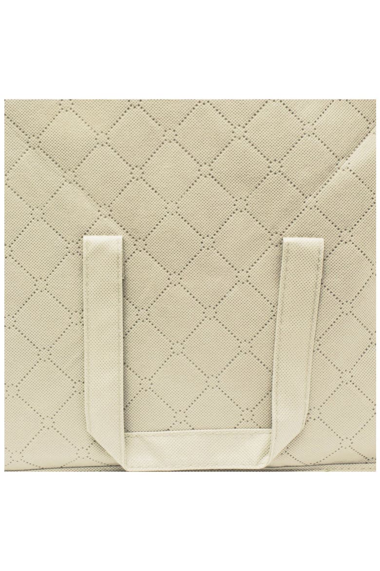 Beige Foldable Fabric Storage 3 Section Organizer Bag - Pack of 2, Alternate, color, BEIGE