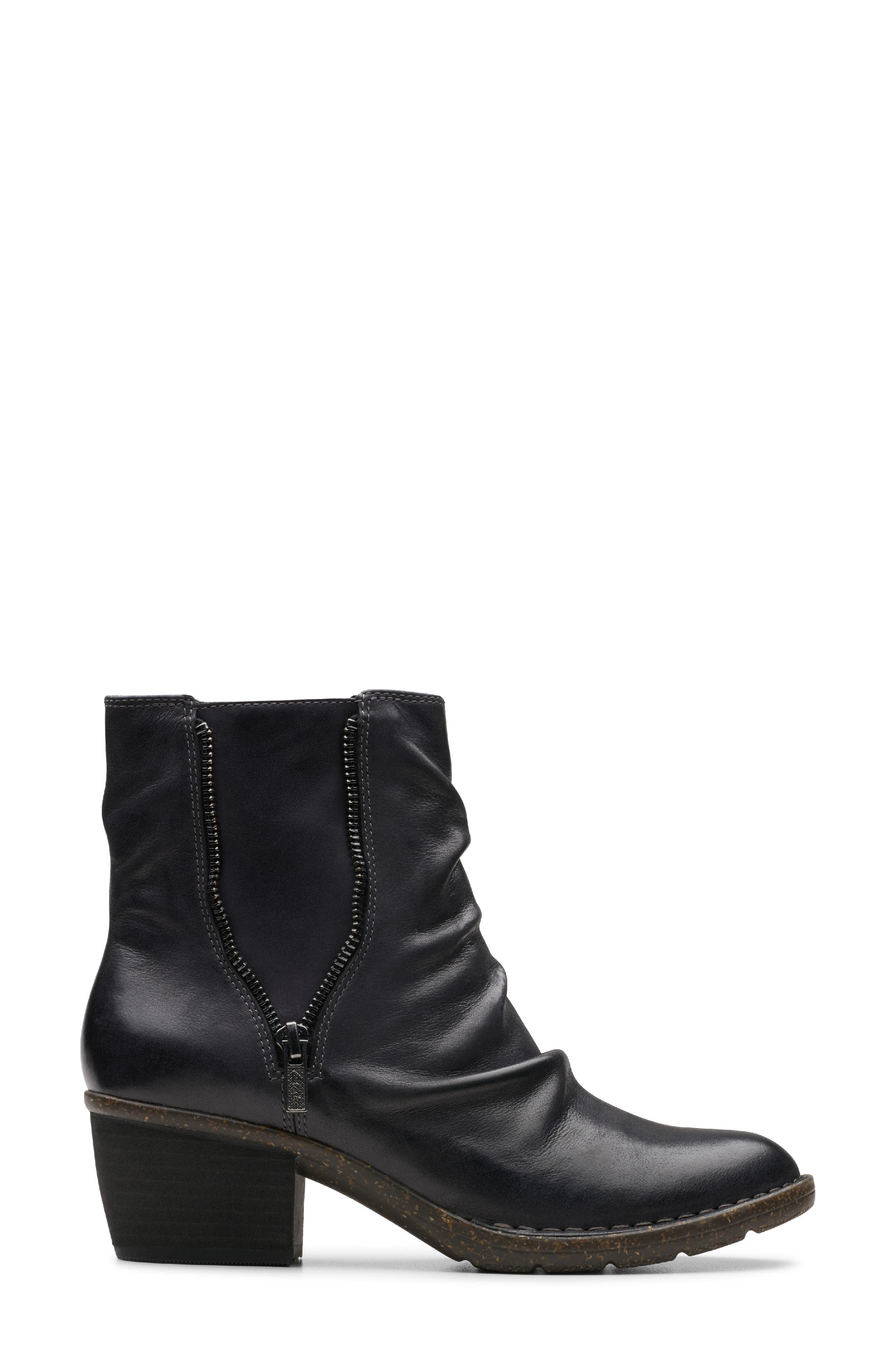 Clarks<sup>®</sup> Kastela Zip-Up Bootie, Alternate, color, Black Leather
