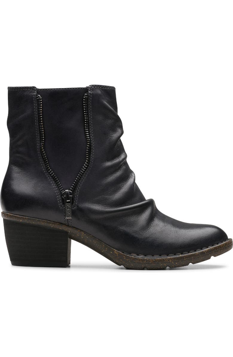 Clarks<sup>®</sup> Kastela Zip-Up Bootie, Alternate, color, Black Leather