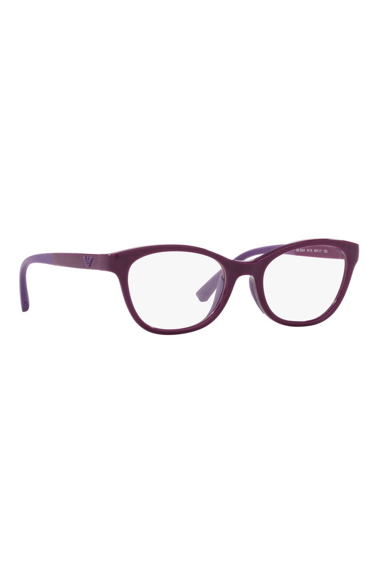 Kids' 48mm Cat Eye Optical Glasses, Alternate, color, SHINY VIOLET / DEMO LENS