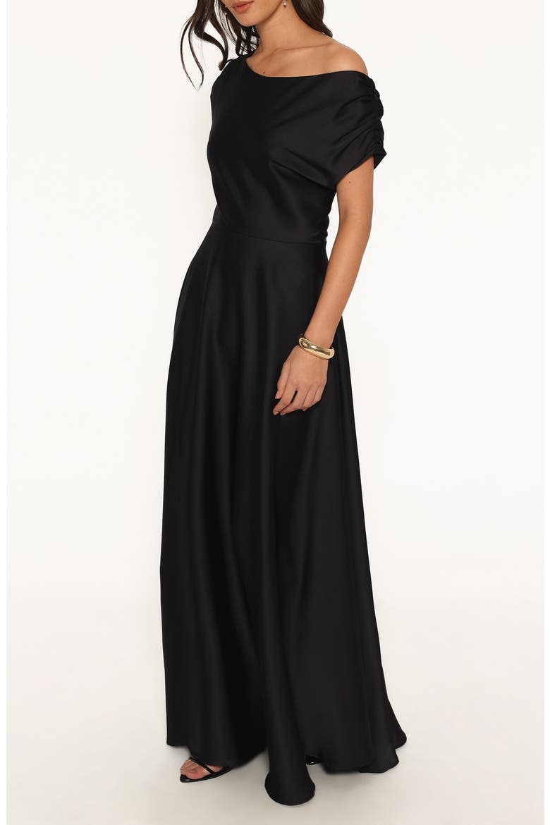 Alyce Asymmetrical Maxi Dress, Alternate, color, BLACK