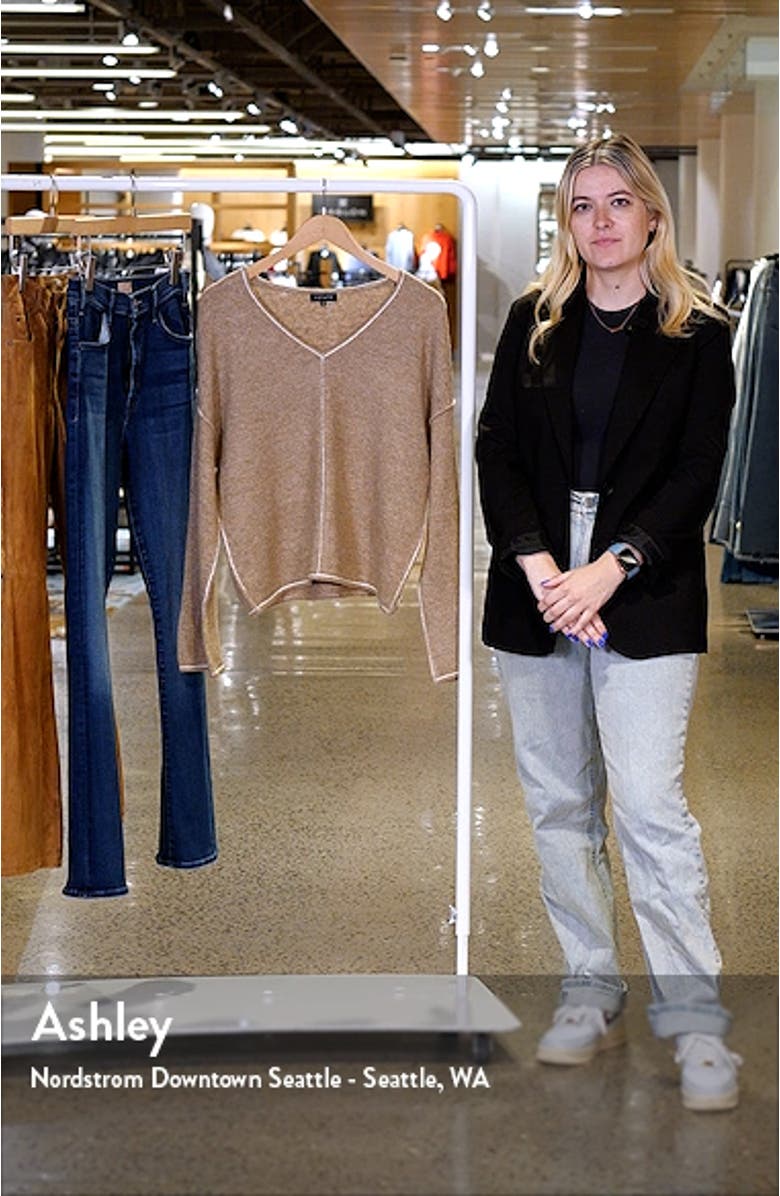 Contrast Seam V-Neck Sweater, sales video thumbnail