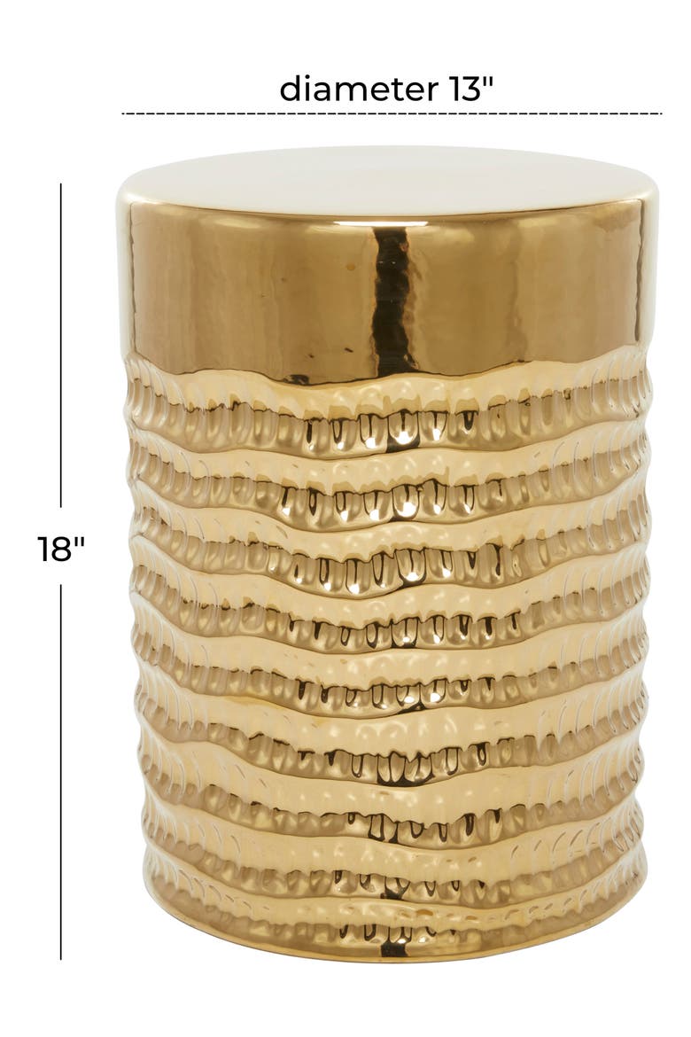 Goldtone Ceramic Glam Accent Table, Alternate, color, GOLD