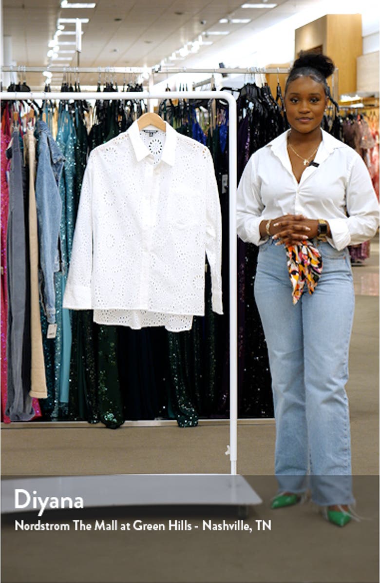 Cornelia Cotton Eyelet Button-Up Shirt, sales video thumbnail