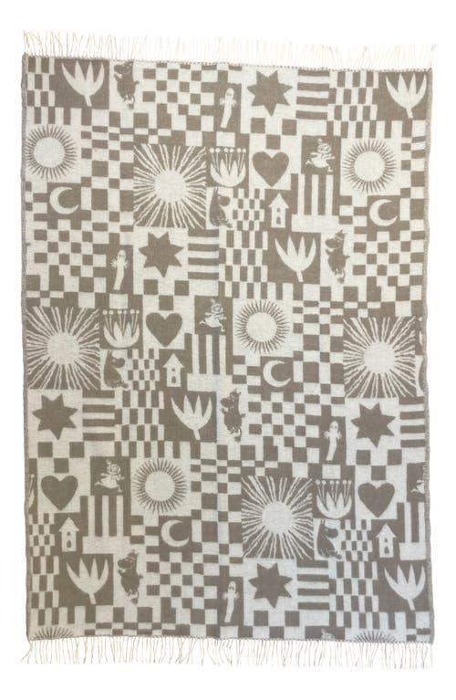 Klippan Moomin Play Brushed Wool Blanket In Gray