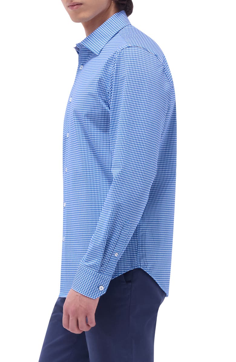 Bugatchi James OoohCotton<sup>®</sup> Check Print Button-Up Shirt, Alternate, color, Classic Blue