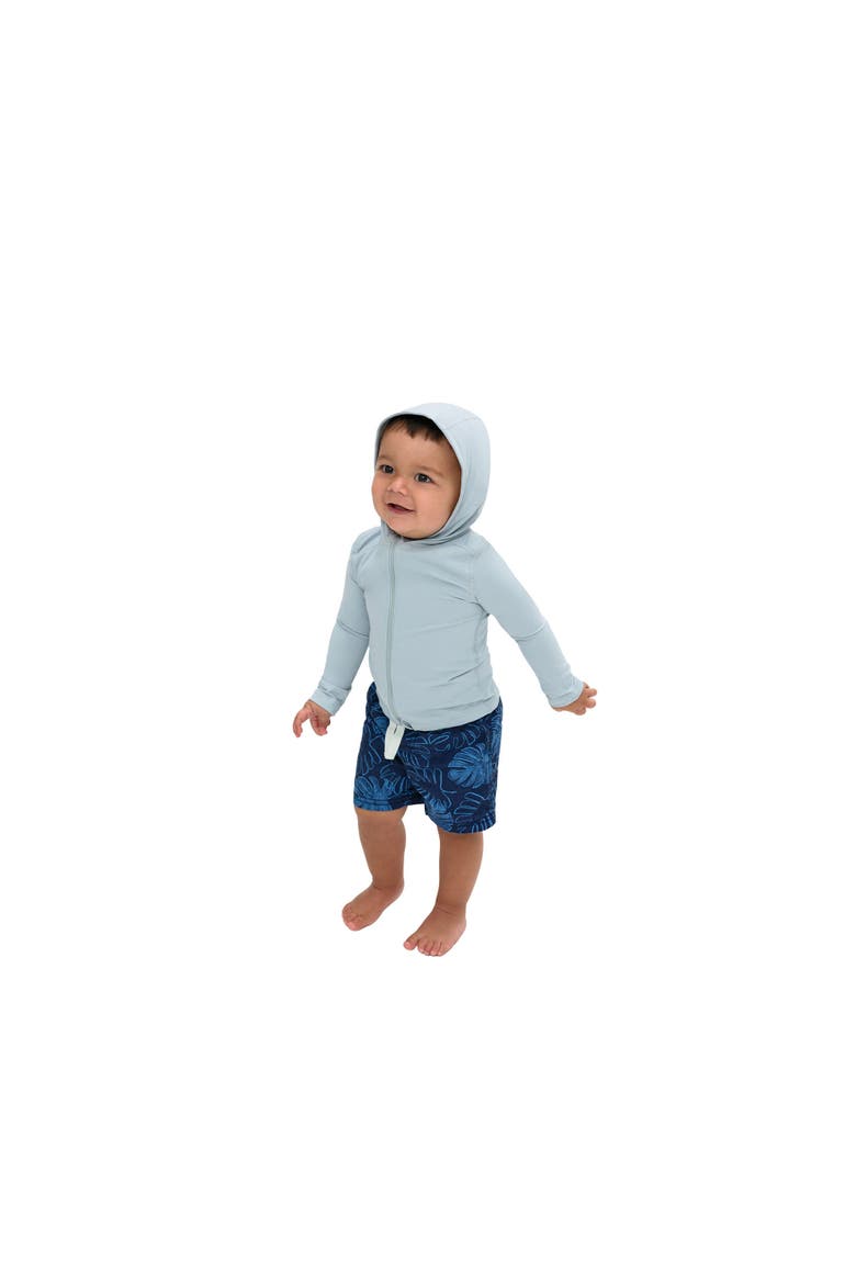 Toddler's Long Sleeve Full Zip Hoodie Top with Sun and UV Protection, Main, color, Soft Gray