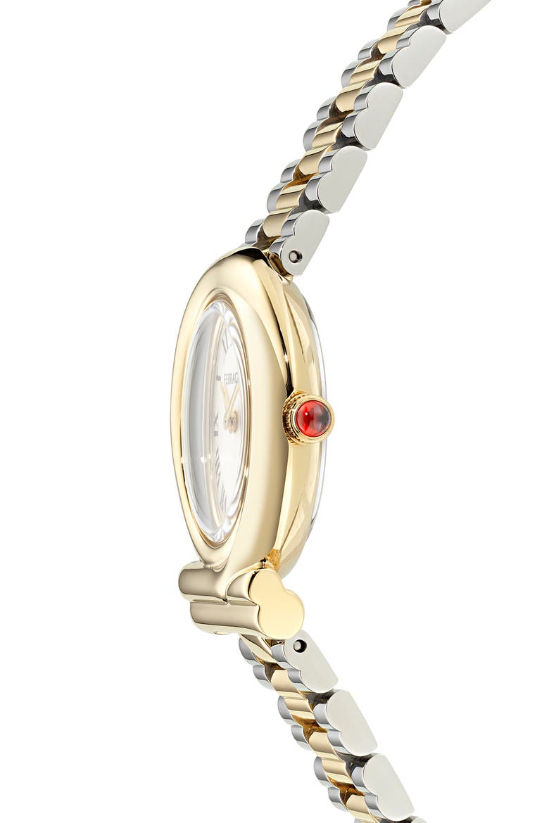 Gancini Twisted Two-Tone Bracelet Watch, 28mm, Alternate, color, TWO TONE