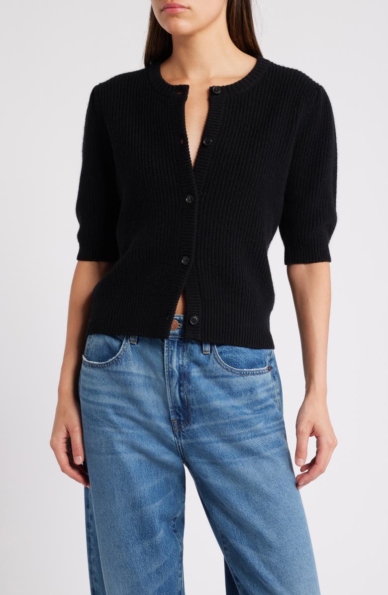FRAME Shrunken Rib Wool & Cashmere Cardigan, Main, color, 