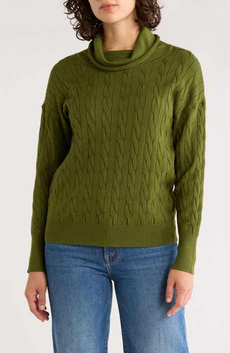 ELIE ELIE TAHARI Cable Stitch Turtleneck Sweater