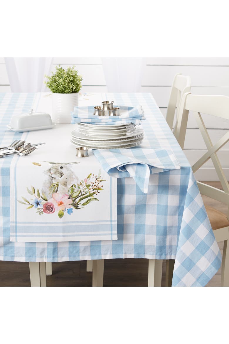 Garden Bunny Printed Table Runner, Alternate, color, Garden Bunny
