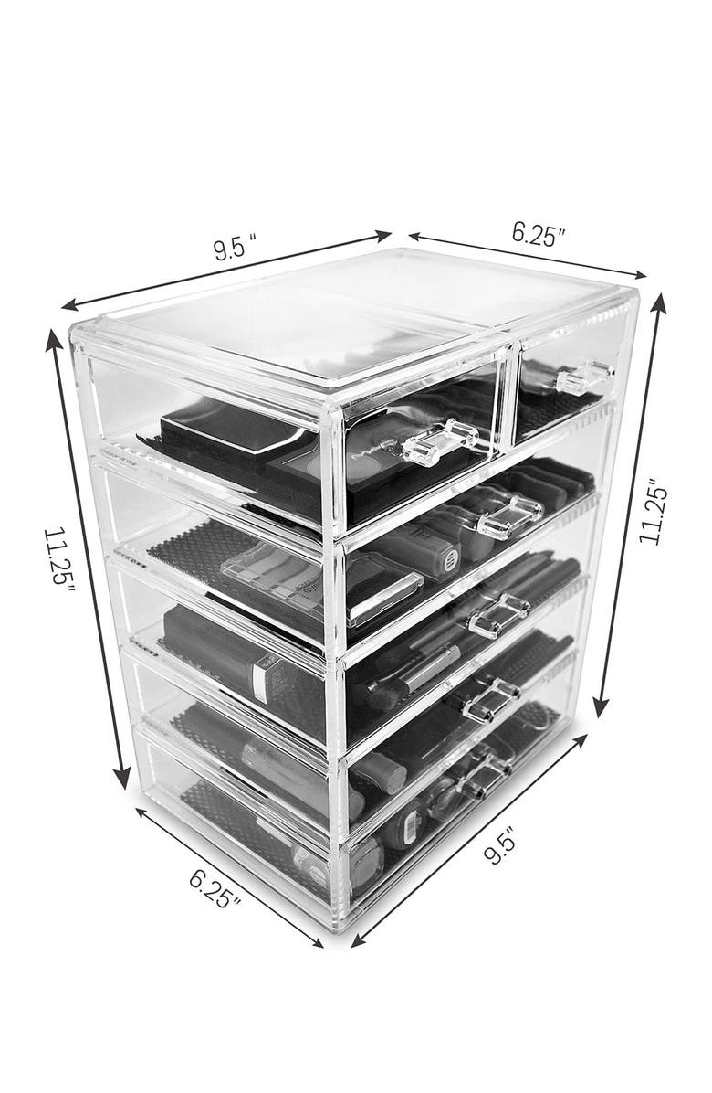 SORBUS Acrylic 6 Drawer Cosmetics Makeup & Jewelry Storage Case Display, Alternate, color,