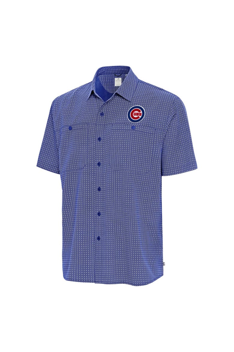 Men's Antigua Royal Chicago Cubs Mosaic Button-Up Shirt, Alternate, color, Royal
