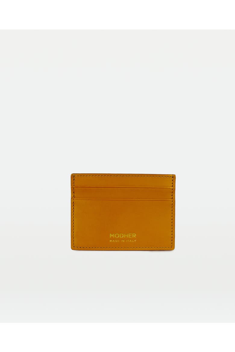 Credit Card Slip In Vegetable Tanned Leather, Alternate, color, Yellow Malto