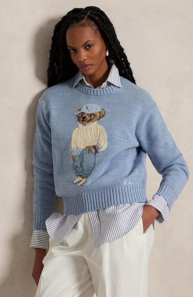 Polo Ralph Lauren Polo Bear Intarsia Crewneck Sweater, Alternate, color, 