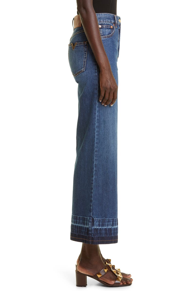 Valentino Garavani High Waist Wide Leg Nonstretch Jeans, Alternate, color,