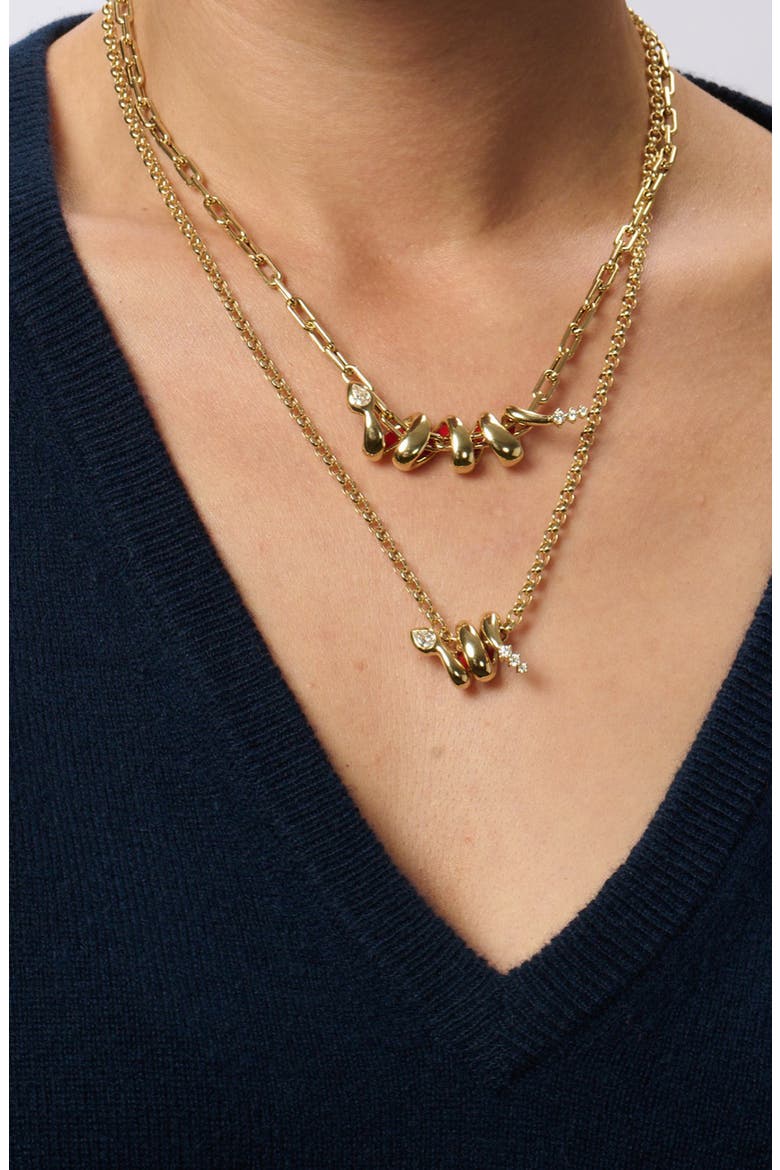 Diamond Snake Charm, Alternate, color, 14K YELLOW GOLD