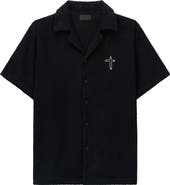 RtA Nathan Oversize Terry Cloth Camp Shirt