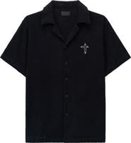 RtA Nathan Oversize Terry Cloth Camp Shirt