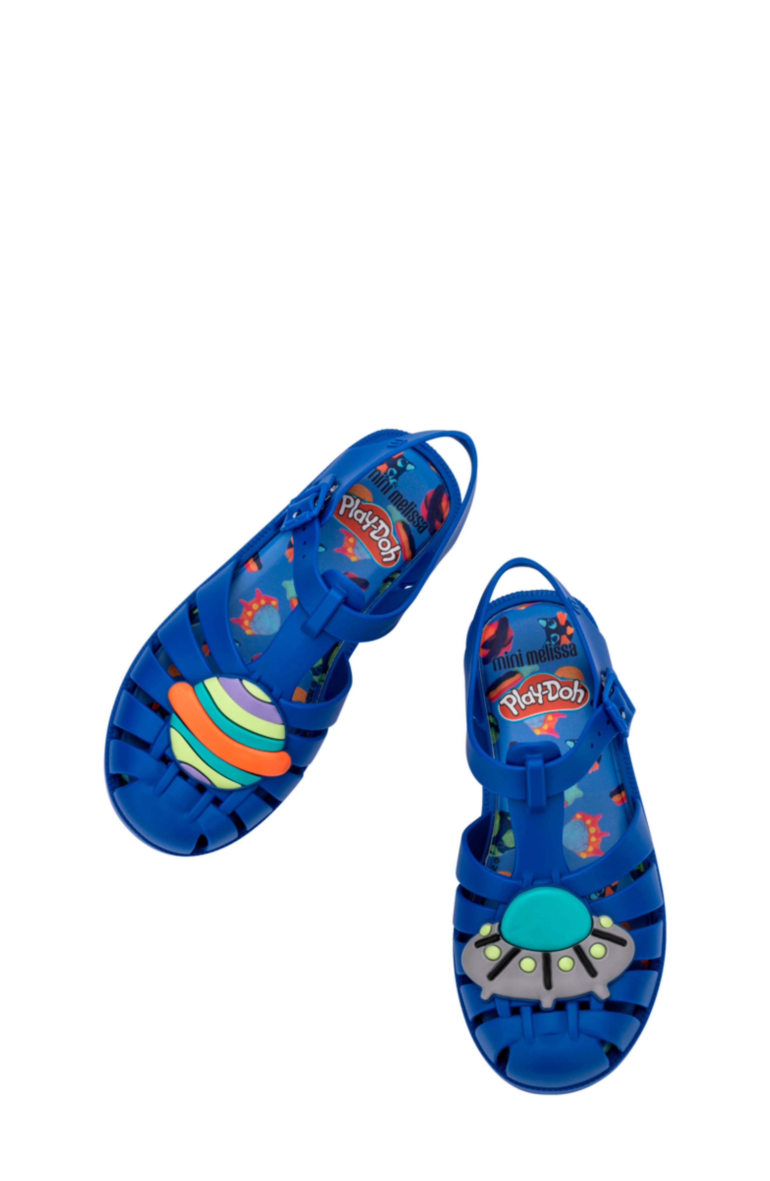 Mini Melissa Kids' Possession Play Fisherman Sandal, Alternate, color, Blue Matte