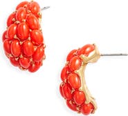 Kenneth Jay Lane Cabachon Hoop Earrings