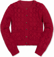 Hope & Henry Kids' Organic Cotton Pointelle Cardigan