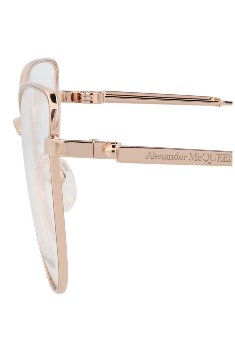 55mm Cat Eye Optical Glasses, Alternate, color, GOLD GOLD TRANSPARENT