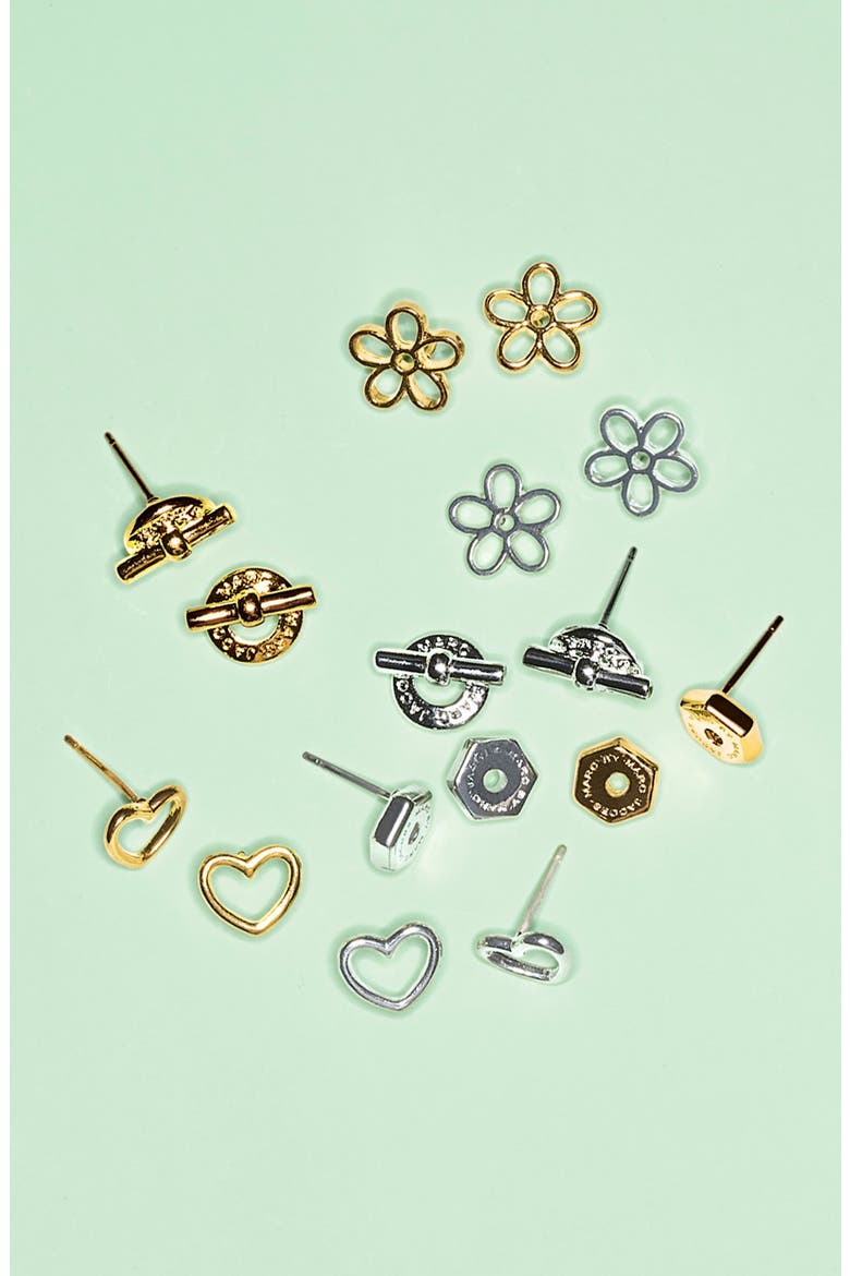 Daisy Stud Earrings, Alternate, color, SILVER