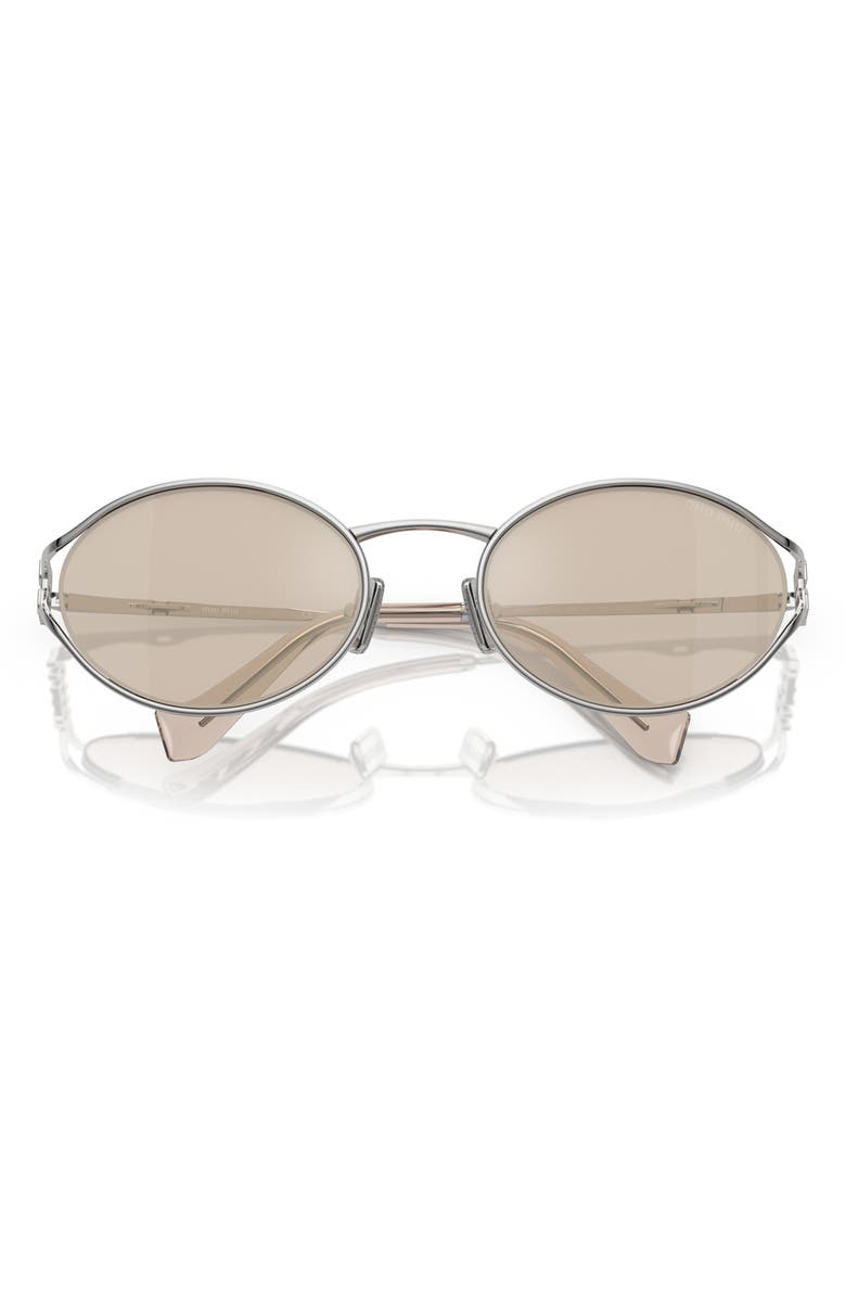 Miu Miu 54mm Oval Sunglasses, Main, color, Silver