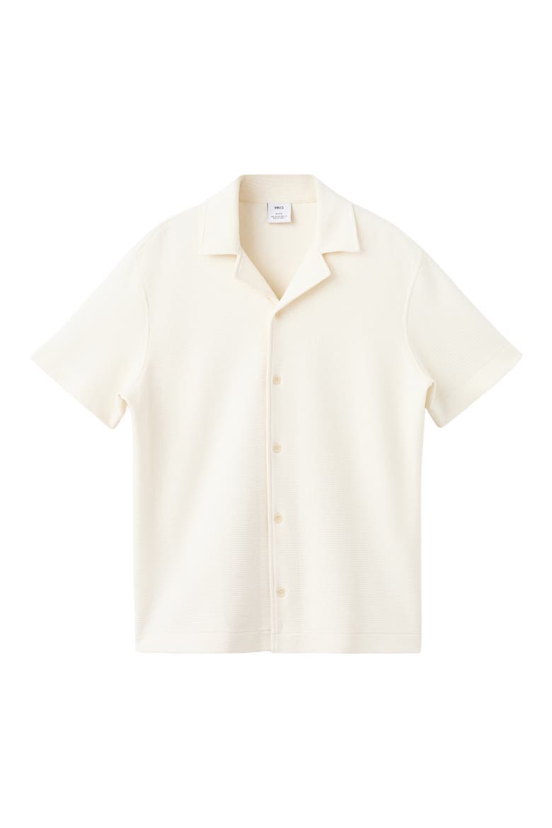 Regular Fit Cotton Waffle Camp Shirt, Alternate, color, ECRU