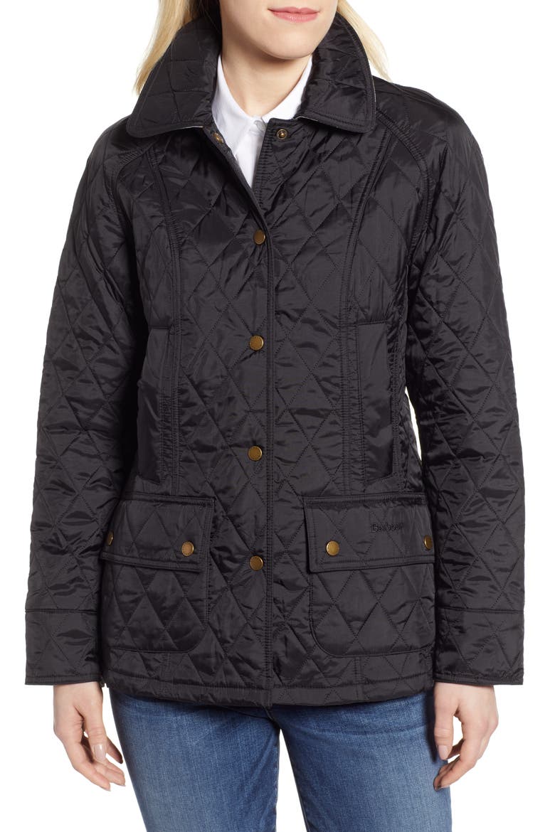 Beadnell Summer Quilted Jacket, Main, color, BLACK