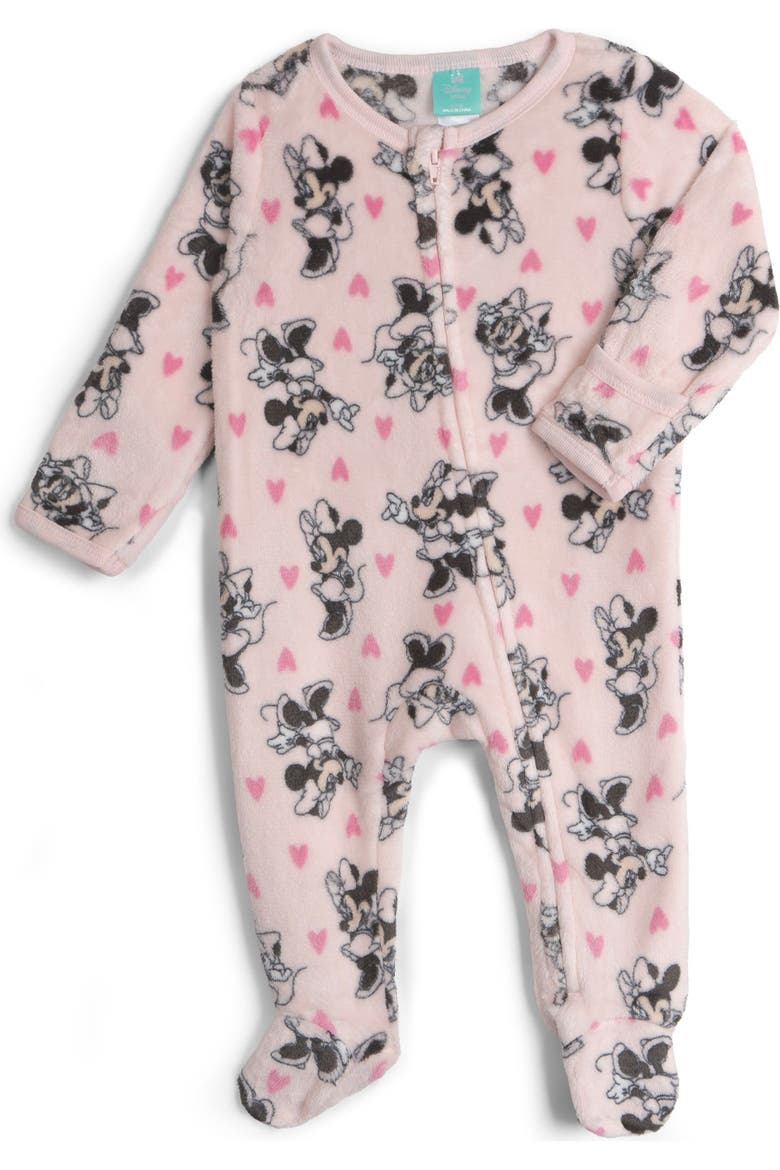 Minnie Mouse Fleece Footed Sleep N Play, Main, color, Light Pink Minnie