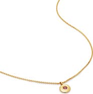 Monica Vinader October Birthstone Pink Tourmaline Pendant Necklace