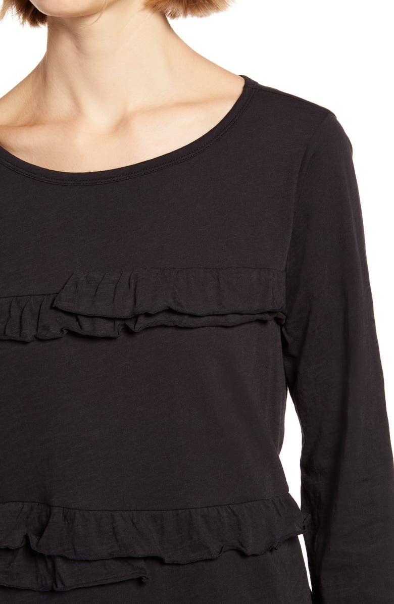 J.Crew Vintage Ruffle Long Sleeve T-Shirt, Alternate, color, 