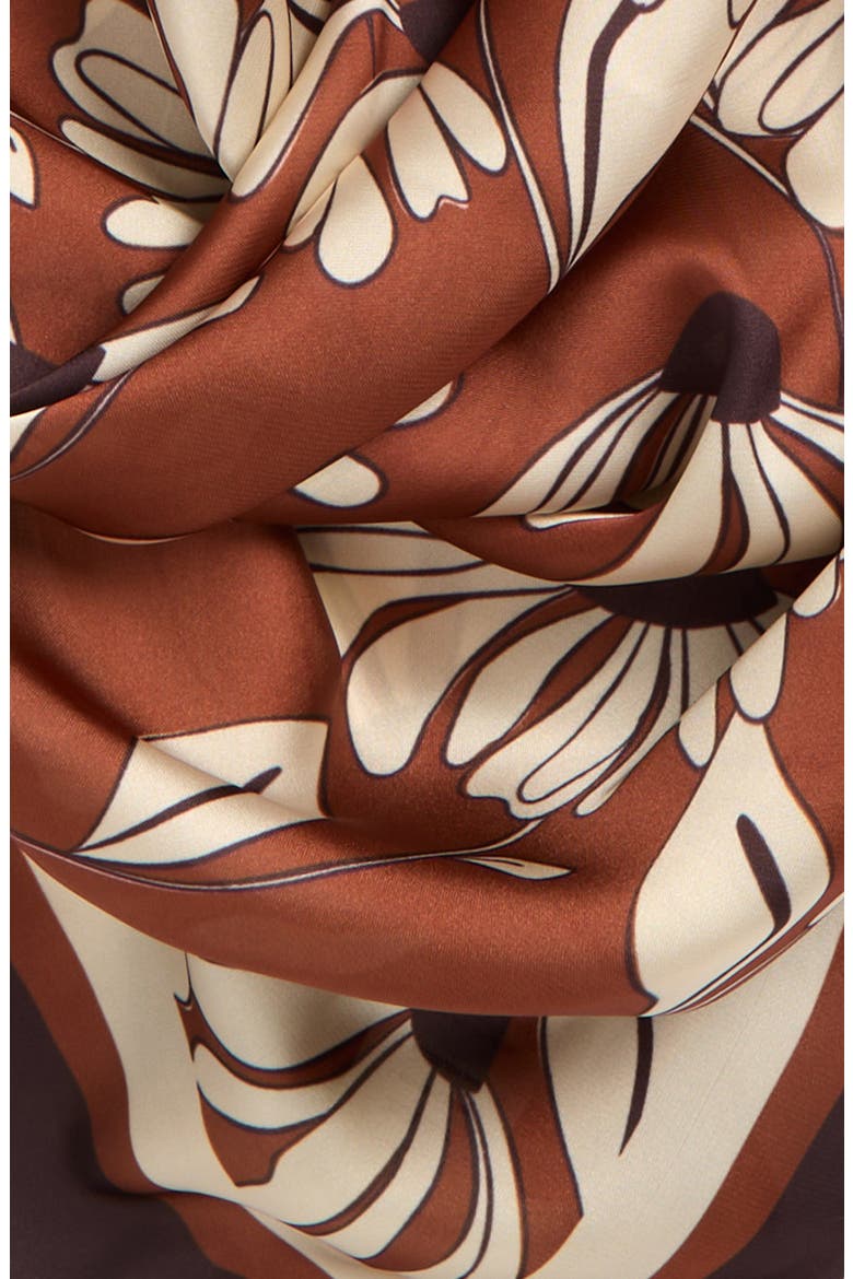 Square Satin Scarf, Alternate, color, RUST CONEFLOWER