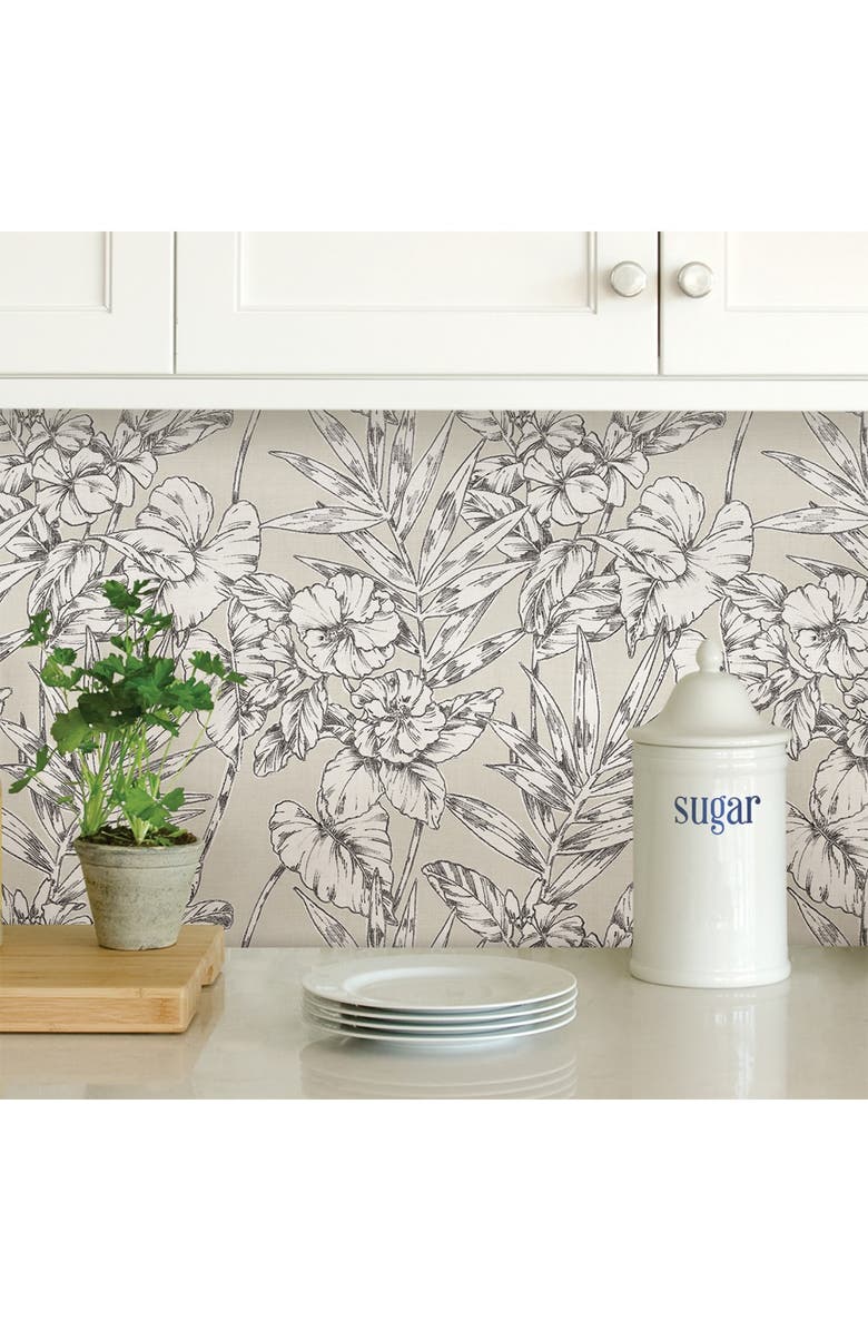 Wallpops Grey Cayman Peel & Stick Wallpaper, Alternate, color, Neutral