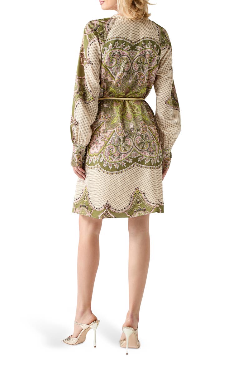 Khlifia Long Sleeve Belted Fit & Flare Minidress, Alternate, color, BROWN