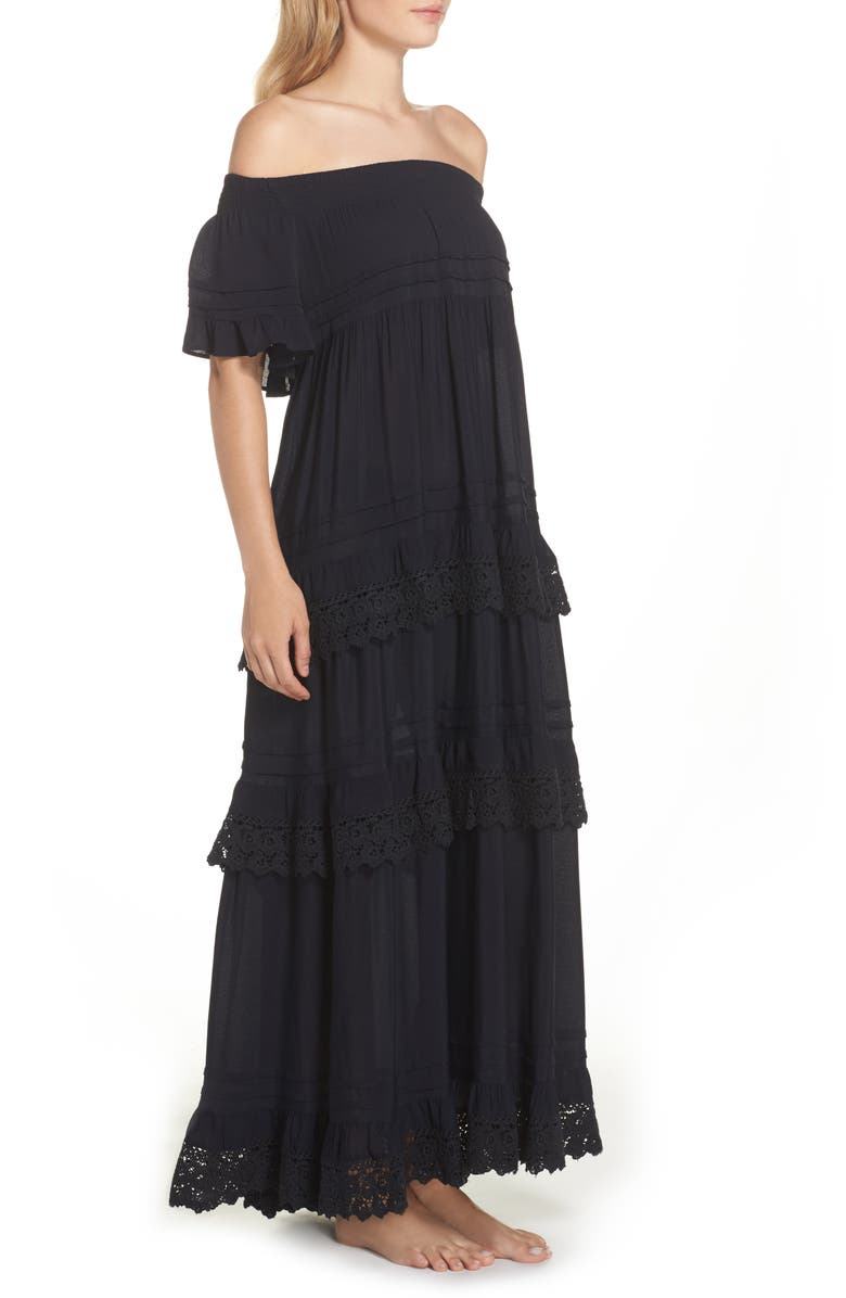 Muche et Muchette Esmerelda Off the Shoulder Cover-Up Maxi Dress, Alternate, color, 