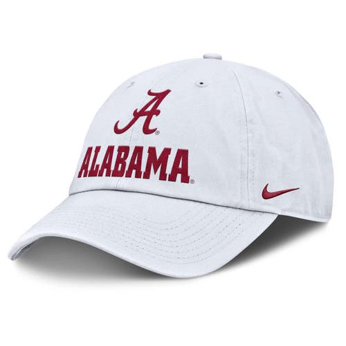 Nike White Alabama Crimson Tide 2025 Sideline Club Adjustable Hat In White