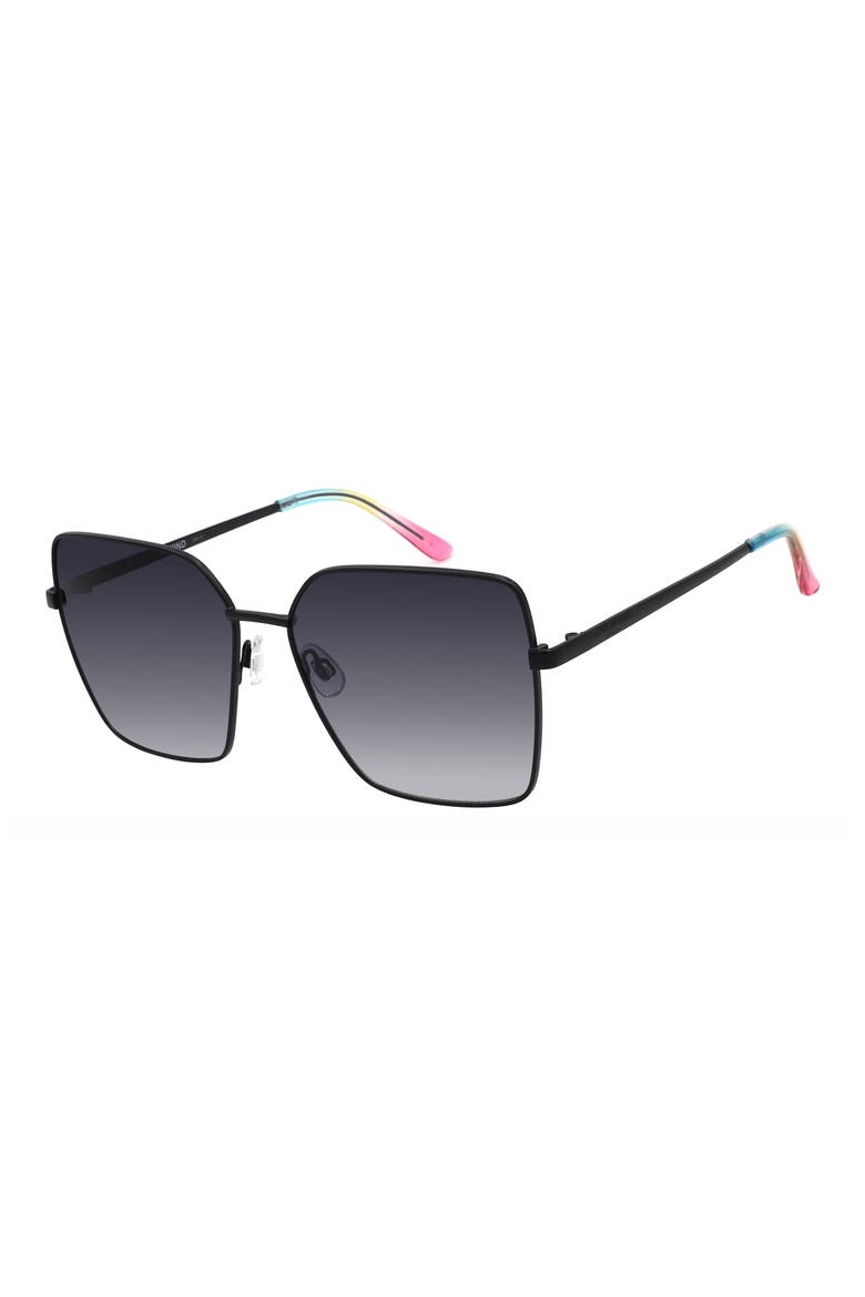 61mm Gradient Square Sunglasses, Alternate, color, BLACK DRENCH