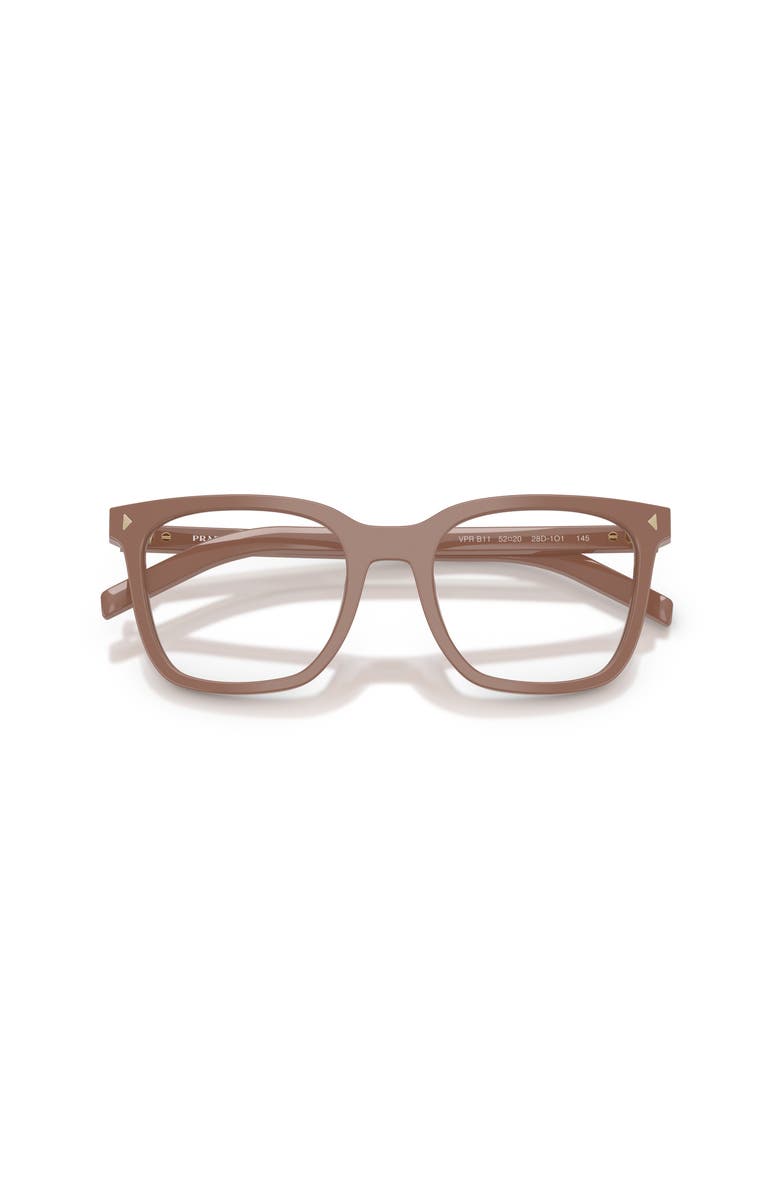 Prada 50mm Rectangle optical glasses, Alternate, color, Brown